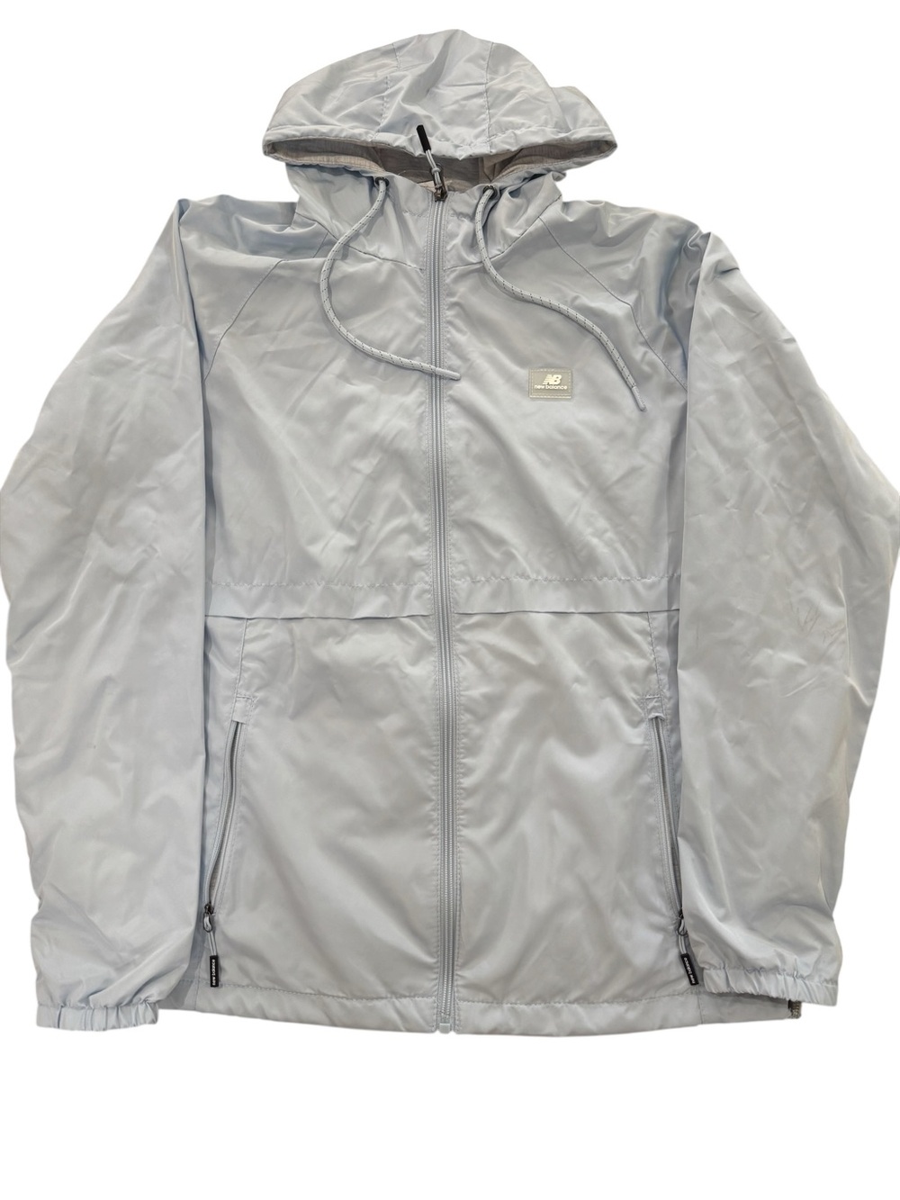 New Balance Pale Gray Hooded Windbreaker Jacket